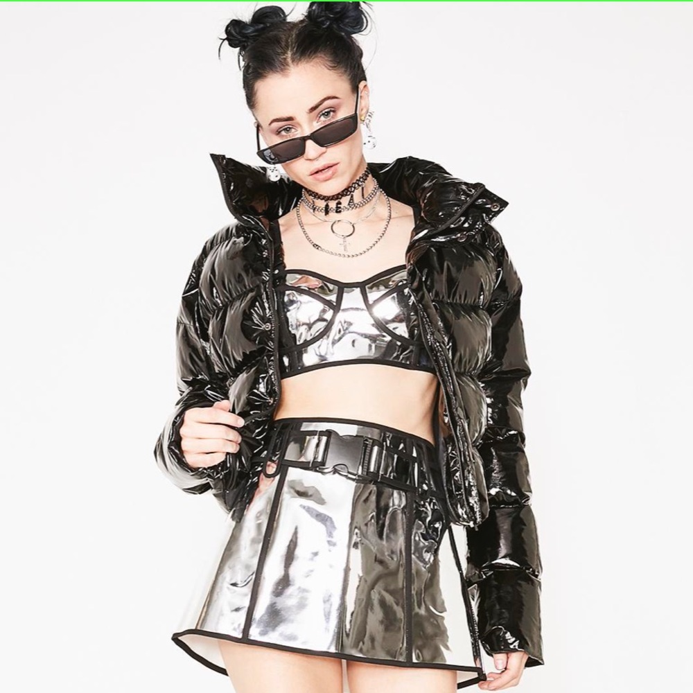 two piece holographic matching set